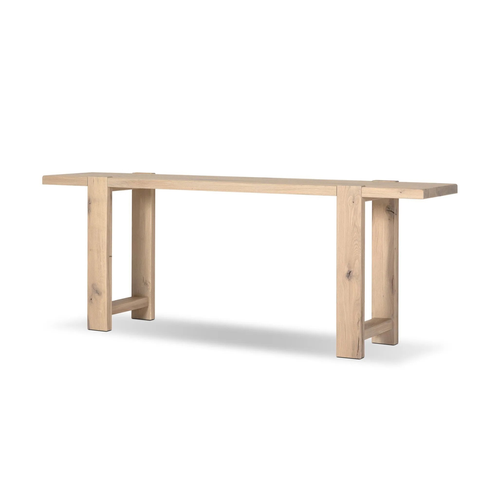 Bleached oak shapes a simple, open-style console table, with through-tenon joints for an updated farmhouse look.As enthusiasts of clean design at Amethyst, we love the warm modern inspired Matei Console Table - Bleached Oak. This item pairs well with other brands such as Surya and is perfect for eclectic homes Amethyst Home provides interior design, new home construction design consulting, vintage area rugs, and lighting in the Houston metro area.