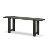 Smoked black oak shapes a simple, open-style console table, with through-tenon joints for an updated farmhouse look.As lovers of luxe style at Amethyst, we love the warm modern inspired Matei Console Table - Smoked Black. This item pairs well with other brands such as Surya and is perfect for minimalist homes Amethyst Home provides interior design, new home construction design consulting, vintage area rugs, and lighting in the Kansas City metro area.
