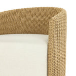 Sustainably made with zero waste, luxurious Italian upholstery places a new and unique spin on indoor/outdoor seating, offering soft, durable fabric that's highly resistant to sun, stains, mold and abrasion. Shell framing of faux hyacinth weaves for extra texture, with casters for ease of use. Amethyst Home provides interior design, new home construction design consulting, vintage area rugs, and lighting in the Portland metro area.