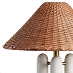 Featuring Medici Charcoal / White Marble Table Lamp by Four Hands at Amethyst Home. A textured brown rattan shade pairs with a smooth, pillared Italian marble base, bringing an eye-catching material mix to the tabletop.Overall Dimensions: 18.00"w x 18.00"d x 21.00"hWeight : 14.10 lbsMaterials : Solid Marble, Stainless Steel, Rattan. Amethyst Home provides interior design, new home construction design consulting, vintage area rugs, and lighting in the Miami metro area.