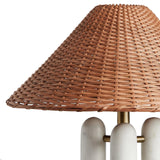 Featuring Medici Charcoal / White Marble Table Lamp by Four Hands at Amethyst Home. A textured brown rattan shade pairs with a smooth, pillared Italian marble base, bringing an eye-catching material mix to the tabletop.Overall Dimensions: 18.00"w x 18.00"d x 21.00"hWeight : 14.10 lbsMaterials : Solid Marble, Stainless Steel, Rattan. Amethyst Home provides interior design, new home construction design consulting, vintage area rugs, and lighting in the Miami metro area.