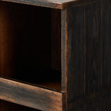 By the makers at Van Thiel, known for their antique-inspired pieces and hand-applied finishes. This solid pine bookcase features 12 cubbies for displaying books, favorite treasures and more. A multilayered hand-applied finish throughout gives it the look of a found piece. Amethyst Home provides interior design, new home construction design consulting, vintage area rugs, and lighting in the Dallas metro area.