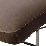 Contoured for comfort, this minimalist chaise is fixed with ideal ergonomics so you can simply sit back and unwind. Inspired by 1960s European design, the chaise blends a utilitarian aesthetic with high-quality tufting, stainless-steel framing, and smooth upholstery. The adjustable headrest is secured by a metal closure and magnetic strip. Amethyst Home provides interior design, new home construction design consulting, vintage area rugs, and lighting in the Los Angeles metro area.