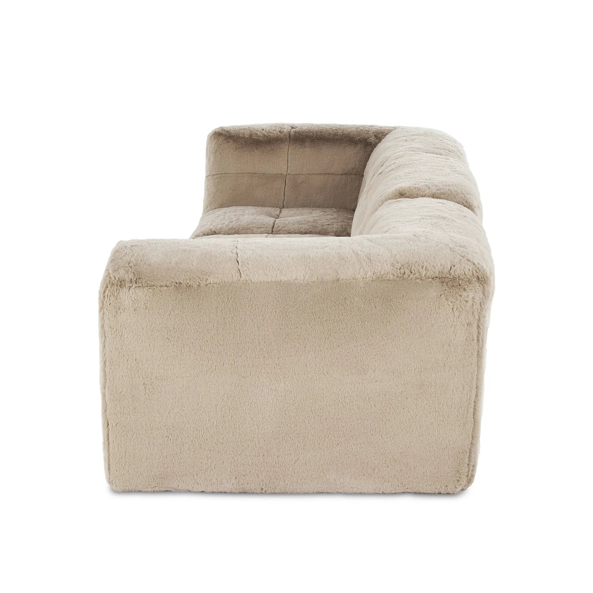Modularity at its best — and comfiest. Three piece sectional covered in a plush fabric that's luxuriously soft to the touch Amethyst Home provides interior design, new home construction design consulting, vintage area rugs, and lighting in the Des Moines metro area.