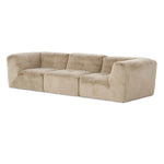 Modularity at its best — and comfiest. Three piece sectional covered in a plush fabric that's luxuriously soft to the touch Amethyst Home provides interior design, new home construction design consulting, vintage area rugs, and lighting in the Kansas City metro area.