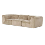 Modularity at its best — and comfiest. Three piece sectional covered in a plush fabric that's luxuriously soft to the touch Amethyst Home provides interior design, new home construction design consulting, vintage area rugs, and lighting in the Kansas City metro area.