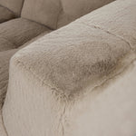 Modularity at its best — and comfiest. Five piece sectional covered in a plush fabric that's luxuriously soft to the touch Amethyst Home provides interior design, new home construction design consulting, vintage area rugs, and lighting in the Scottsdale metro area.