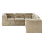 Modularity at its best — and comfiest. Five piece sectional covered in a plush fabric that's luxuriously soft to the touch Amethyst Home provides interior design, new home construction design consulting, vintage area rugs, and lighting in the Tampa metro area.