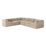 Modularity at its best — and comfiest. Six piece sectional covered in a plush fabric that's luxuriously soft to the touch Amethyst Home provides interior design, new home construction design consulting, vintage area rugs, and lighting in the Nashville metro area.