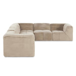 Modularity at its best — and comfiest. Six piece sectional covered in a plush fabric that's luxuriously soft to the touch Amethyst Home provides interior design, new home construction design consulting, vintage area rugs, and lighting in the Tampa metro area.