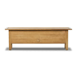 Inspired by a vintage general store counter, this console table features a heritage design with a modern twist. Thick oak legs with softened corners provide sturdy support, while oak knobs add a touch of classic charm. The inset tray top and varied drawer configuration offer ample storage Amethyst Home provides interior design, new home construction design consulting, vintage area rugs, and lighting in the Calabasas metro area.