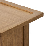 Inspired by a vintage general store counter, this console table features a heritage design with a modern twist. Thick oak legs with softened corners provide sturdy support, while oak knobs add a touch of classic charm. The inset tray top and varied drawer configuration offer ample storage Amethyst Home provides interior design, new home construction design consulting, vintage area rugs, and lighting in the Tampa metro area.