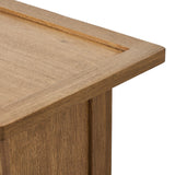 Inspired by a vintage general store counter, this console table features a heritage design with a modern twist. Thick oak legs with softened corners provide sturdy support, while oak knobs add a touch of classic charm. The inset tray top and varied drawer configuration offer ample storage Amethyst Home provides interior design, new home construction design consulting, vintage area rugs, and lighting in the Tampa metro area.