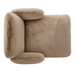 Oversized and modern, this billowy chaise is a statement piece whether styled alone or with an existing living room setup. The cream basketweave covering subdues bold arms and cylindrical legs. With spring suspension in the seat cushion and webbed suspension in the back, the piece is designed with durability and comfort in mind. Amethyst Home provides interior design, new home construction design consulting, vintage area rugs, and lighting in the Calabasas metro area.
