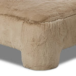 Oversized and modern, this billowy chaise is a statement piece whether styled alone or with an existing living room setup. The cream basketweave covering subdues bold arms and cylindrical legs. With spring suspension in the seat cushion and webbed suspension in the back, the piece is designed with durability and comfort in mind. Amethyst Home provides interior design, new home construction design consulting, vintage area rugs, and lighting in the Charlotte metro area.