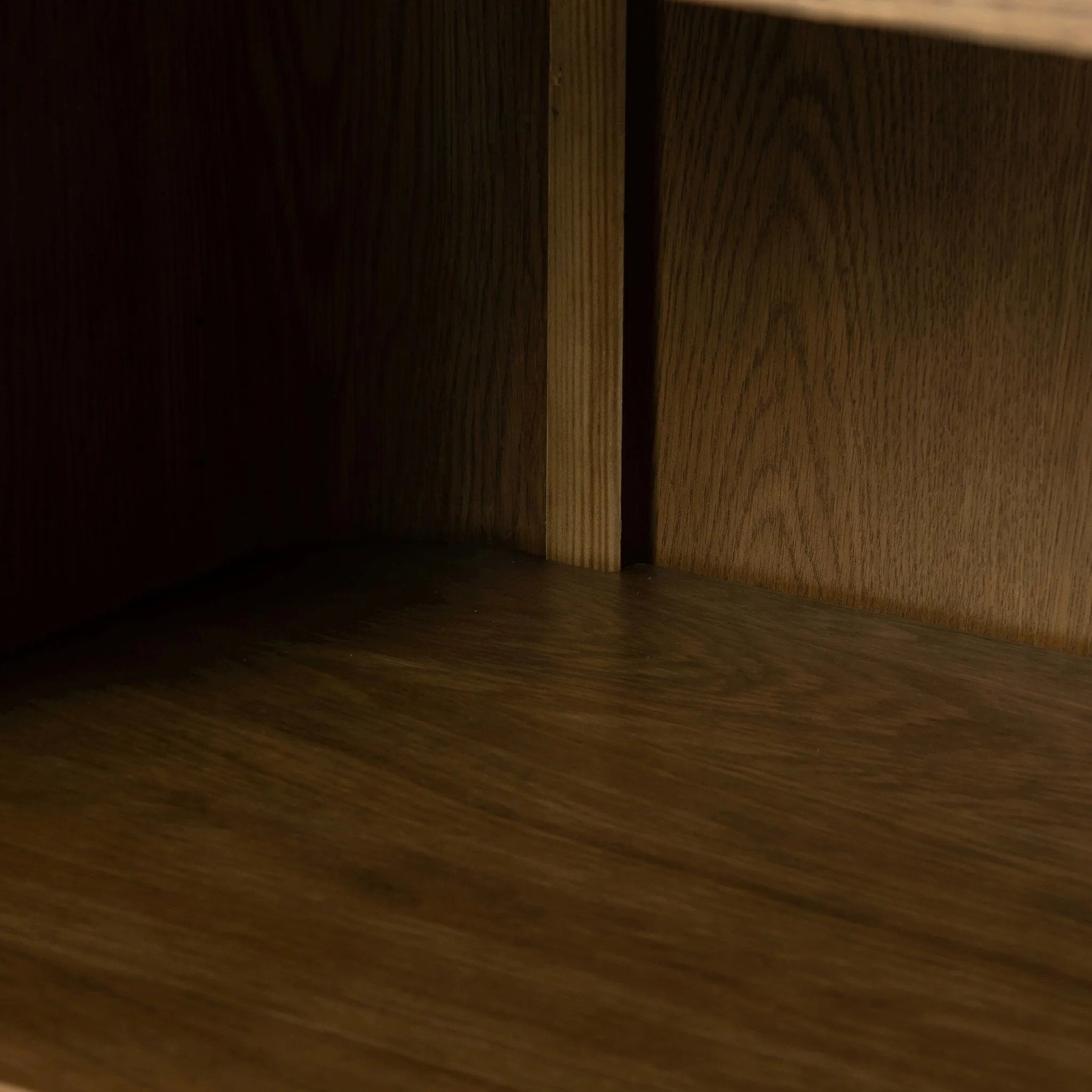Finished in a unique rye, a mix of solid oak and oak veneer shape a simplified four-door sideboard, with subtly rounded corners for a touch of softness. Large, exaggerated hardware finishes the look.As fans of natural aesthetics at Amethyst, we love the nature inspired Morley Sideboard - Rye Medium Burl Oak Veneer. Amethyst Home provides interior design, new home construction design consulting, vintage area rugs, and lighting in the Des Moines metro area.