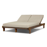 Create an outdoor space that transports you to far corners of the globe. Inspired by traditional daybeds found in Indonesia, this outdoor double chaise features a beautifully crafted frame made of FSC-certified solid teak with pull-through details and monochromatic weaving throughout. Amethyst Home provides interior design, new home construction design consulting, vintage area rugs, and lighting in the Tampa metro area.