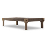 Featuring Moxie Stained Toasted Brown Outdoor Coffee Table by Four Hands at Amethyst Home. Create an outdoor space that transports you to far corners of the globe. Inspired by traditional designs found throughout Indonesia, this outdoor bench features a beautifully crafted frame made of FSC-certified solid teak with pull-through details and monochromatic w. Amethyst Home provides interior design, new home construction design consulting, vintage area rugs, and lighting in the Alpharetta metro area.