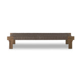 Featuring Moxie Stained Toasted Brown Outdoor Coffee Table by Four Hands at Amethyst Home. Create an outdoor space that transports you to far corners of the globe. Inspired by traditional designs found throughout Indonesia, this outdoor bench features a beautifully crafted frame made of FSC-certified solid teak with pull-through details and monochromatic weavin. Amethyst Home provides interior design, new home construction design consulting, vintage area rugs, and lighting in the Tampa metro area.