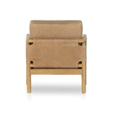 Safari inspiration meets zen aspirations. A cylindrical frame is crafted, smoothed and rounded from solid ash wood. Includes two loose feather-blend cushions covered in subtly distressed thick cut leather in a neutral taupe hue for a monochromatic look Amethyst Home provides interior design, new home construction design consulting, vintage area rugs, and lighting in the Winter Garden metro area.