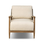 Angular wood and metal intersect across the waterfall paper cord back of this accent chair, with a tight seat and loose boxed back cushion adding comfort.As lovers of organic modern design at Amethyst, we love the warm modern inspired Nisha Chair - Antwerp Natural. Amethyst Home provides interior design, new home construction design consulting, vintage area rugs, and lighting in the Alpharetta metro area.