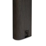 Made from smoked black oak with intentional cracking for an aged look, a self-storing extension creates space for extra guests. Equipped with four lockable wheels for easy extension to 116" Amethyst Home provides interior design, new home construction design consulting, vintage area rugs, and lighting in the Washington metro area.