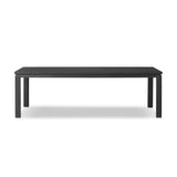The timeless Parsons table is reimagined, with a rustic black finish and unique relief detail between the tabletop and apron Amethyst Home provides interior design, new home construction design consulting, vintage area rugs, and lighting in the Salt Lake City metro area.