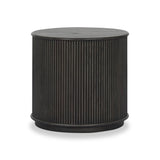 An artisanal take on texture. Made from black-finished mindi wood with a plinth-style base, a reeding pattern is carved around the entirety of this versatile end table for a fresh, approachable look.As lovers of luxe aesthetics at Amethyst, we love the optimistic inspired Ona End Table - Smoked Black Mindi Veneer. Amethyst Home provides interior design, new home construction design consulting, vintage area rugs, and lighting in the Portland metro area.