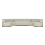Bring a hint of old-Hollywood glamour outdoors with this soft, sculptural sectional. Plush cushioning all around is upholstered in UV-resistant, water-repellent, quick-drying fabric. Cover or store inside during inclement weather and when not in use. Amethyst Home provides interior design, new home construction design consulting, vintage area rugs, and lighting in the Nashville metro area.