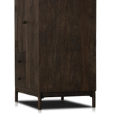 Featuring Ophelia Aged Brown Armoire by Four Hands at Amethyst Home. Make space for style. A large, storage-minded armoire is made from solid mango and finished in an aged brown, reminiscent of European antiques. Interior iron rod for hanging garments plus roomy drawers for out-of-sight storage. This item has been modified to comply with the STURDY Act. See a f. Amethyst Home provides interior design, new home construction design consulting, vintage area rugs, and lighting in the Tampa metro area.