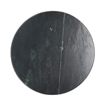 Inspired by Italian design, a swirling marble base is scalloped for a linear look with heavy texture, finished with a rounded, bistro-size tabletop of polished black marble Amethyst Home provides interior design, new home construction design consulting, vintage area rugs, and lighting in the Houston metro area.