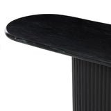 Italian-inspired for effortless sophistication. A black marble base is scalloped for a linear look with heavy texture, finished with a pill-shaped top for extra entryway styling atop this console table.As lovers of organic modern aesthetics at Amethyst, we love the designer inspired Oranda Console Table - Black Marble. Amethyst Home provides interior design, new home construction design consulting, vintage area rugs, and lighting in the Nashville metro area.
