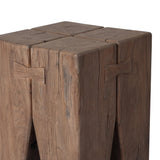 Boldly proportioned, four tiered pillar-style unite with butterfly joints to craft this outdoor end table of solid FSC®-certified teak. Simple design lets the material shine. Cover or store indoors when not in use or during inclement weather Amethyst Home provides interior design, new home construction design consulting, vintage area rugs, and lighting in the Park City metro area.