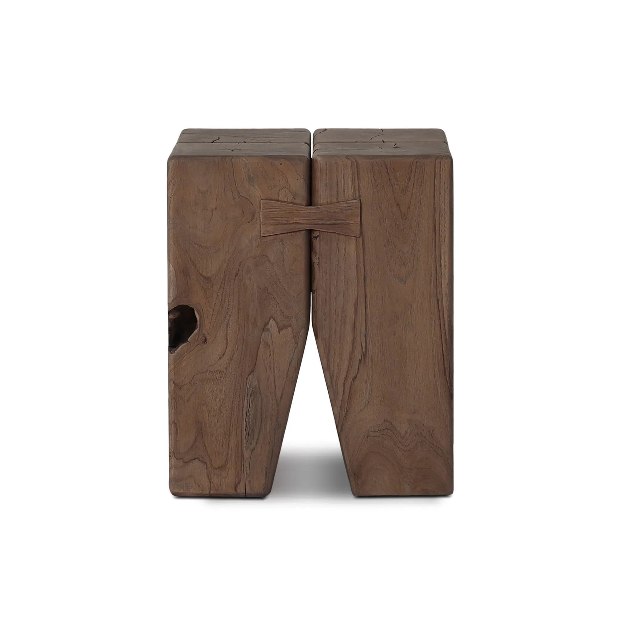 Boldly proportioned, four tiered pillar-style unite with butterfly joints to craft this outdoor end table of solid FSC®-certified teak. Simple design lets the material shine. Cover or store indoors when not in use or during inclement weather Amethyst Home provides interior design, new home construction design consulting, vintage area rugs, and lighting in the Seattle metro area.