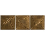 Embossed gold-finished metal catches the light on curved, fluid lines, bringing movement to the wall. Hang in any orientation for easy customization Amethyst Home provides interior design, new home construction design consulting, vintage area rugs, and lighting in the Park City metro area.
