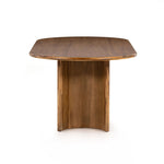 Featuring Paden Sandy Acacia Dining Table by Four Hands at Amethyst Home. A study in shape. Sand-colored acacia forms crescent-shaped legs and a sprawling oval tabletop, bringing grand, organic-infused presence to the dining room.Overall Dimensions: 94.00"w x 42.00"d x 30.00"hWeight : 139.33 lbsMaterials : Thin Acacia Veneer, Solid Acacia. Amethyst Home provides interior design, new home construction design consulting, vintage area rugs, and lighting in the Newport Beach metro area.