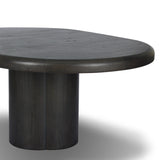 Make space for more guests with a rounded extension table of smoked black mindi, with beautiful visible graining. Inside the tabletop, a hidden mechanism allows for expansion from 48" to 68".As fans of organic modern design at Amethyst, we love the designer inspired Pemble Extension Dining Table - Smoked Black Mindi Veneer. Amethyst Home provides interior design, new home construction design consulting, vintage area rugs, and lighting in the Calabasas metro area.