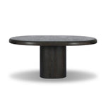Make space for more guests with a rounded extension table of smoked black mindi, with beautiful visible graining. Inside the tabletop, a hidden mechanism allows for expansion from 48" to 68".As fans of organic modern design at Amethyst, we love the designer inspired Pemble Extension Dining Table - Smoked Black Mindi Veneer. Amethyst Home provides interior design, new home construction design consulting, vintage area rugs, and lighting in the Omaha metro area.