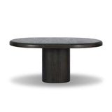 Make space for more guests with a rounded extension table of smoked black mindi, with beautiful visible graining. Inside the tabletop, a hidden mechanism allows for expansion from 48" to 68".As fans of organic modern design at Amethyst, we love the designer inspired Pemble Extension Dining Table - Smoked Black Mindi Veneer. Amethyst Home provides interior design, new home construction design consulting, vintage area rugs, and lighting in the Omaha metro area.