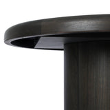 Make space for more guests with a rounded extension table of smoked black mindi, with beautiful visible graining. Inside the tabletop, a hidden mechanism allows for expansion from 48" to 68".As fans of organic modern design at Amethyst, we love the designer inspired Pemble Extension Dining Table - Smoked Black Mindi Veneer. Amethyst Home provides interior design, new home construction design consulting, vintage area rugs, and lighting in the San Diego metro area.