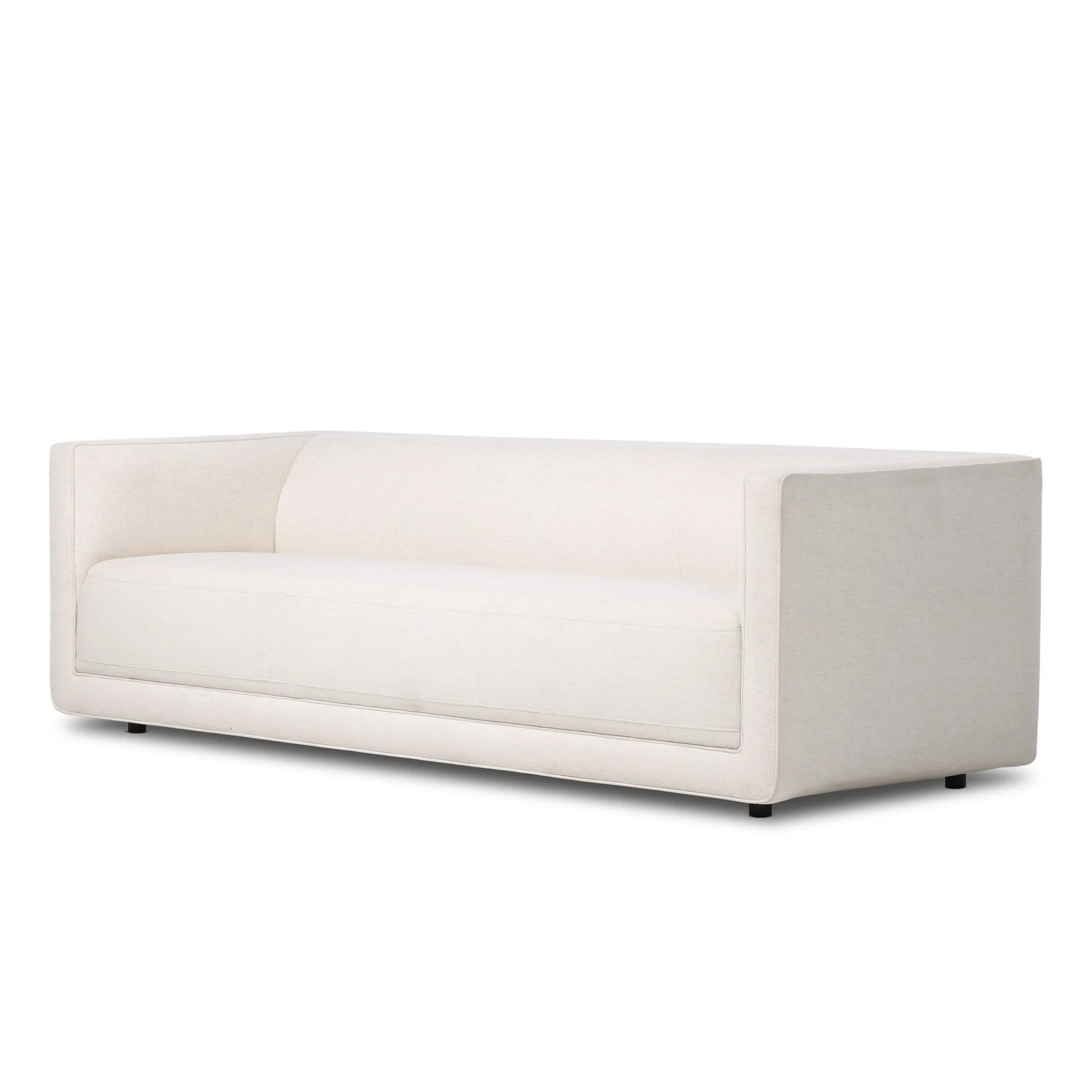 Featuring Phillip Crypton Nomad Snow Sofa by Four Hands at Amethyst Home. Style meets substance in this olive cotton-blend sofa. Blind stitching along the seat and back cushions create a polished complement to the heritage frame. The slight pronounced seat cushion creates an illusion of being loose, but is actually a fixed cushion with expert tailoring. A p. Amethyst Home provides interior design, new home construction design consulting, vintage area rugs, and lighting in the Charlotte metro area.