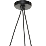 Give your space a sleek look with a Japanese-inspired overscale tapered linen shade suspended by a black fabric cord Amethyst