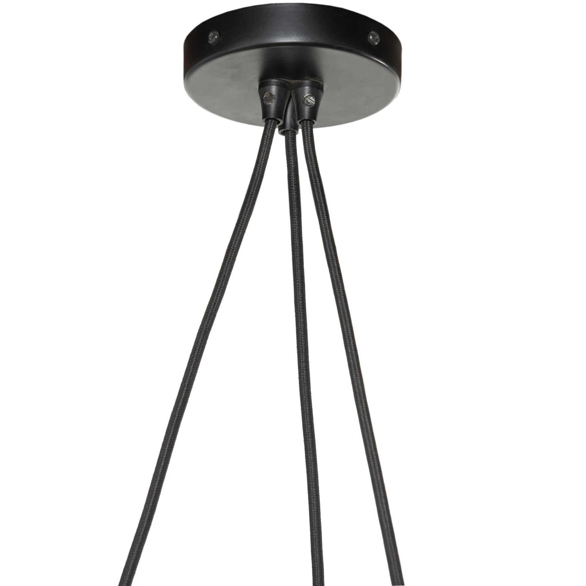 Give your space a sleek look with a Japanese-inspired overscale tapered linen shade suspended by a black fabric cord Amethyst