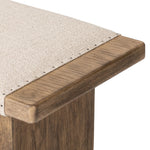 A heritage-inspired stool pairs light, distressed oak with high-performance fabric, bringing extra seating to any room. A pull-through stretcher adds a design-forward touch. Performance fabrics are specially created to withstand spills, stains, high traffic and wear, ensuring long-term comfort and unmatched durability Amethyst Home provides interior design, new home construction design consulting, vintage area rugs, and lighting in the Boston metro area.