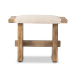A heritage-inspired stool pairs light, distressed oak with high-performance fabric, bringing extra seating to any room. A pull-through stretcher adds a design-forward touch. Performance fabrics are specially created to withstand spills, stains, high traffic and wear, ensuring long-term comfort and unmatched durability Amethyst Home provides interior design, new home construction design consulting, vintage area rugs, and lighting in the Salt Lake City metro area.