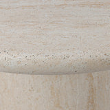 A simple pedestal shape lets the material do the talking on this outdoor dining table. Textured sand concrete resembles natural stone, with lots of natural texture and a beautiful, marble look. Cover or store indoors during inclement weather and when not in use Amethyst Home provides interior design, new home construction design consulting, vintage area rugs, and lighting in the Alpharetta metro area.