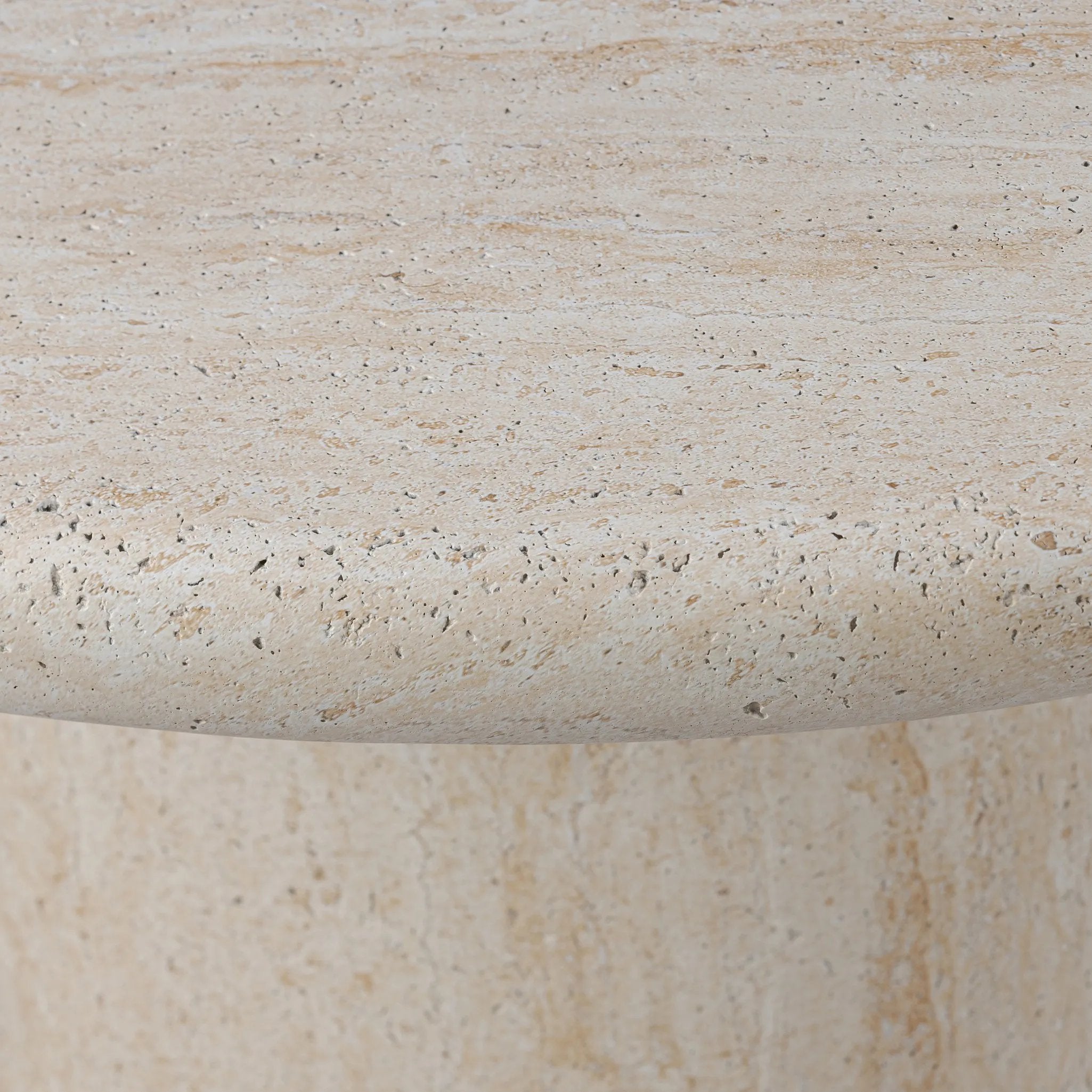 A simple pedestal shape lets the material do the talking on this outdoor dining table. Textured sand concrete resembles natural stone, with lots of natural texture and a beautiful, marble look. Cover or store indoors during inclement weather and when not in use Amethyst Home provides interior design, new home construction design consulting, vintage area rugs, and lighting in the Alpharetta metro area.