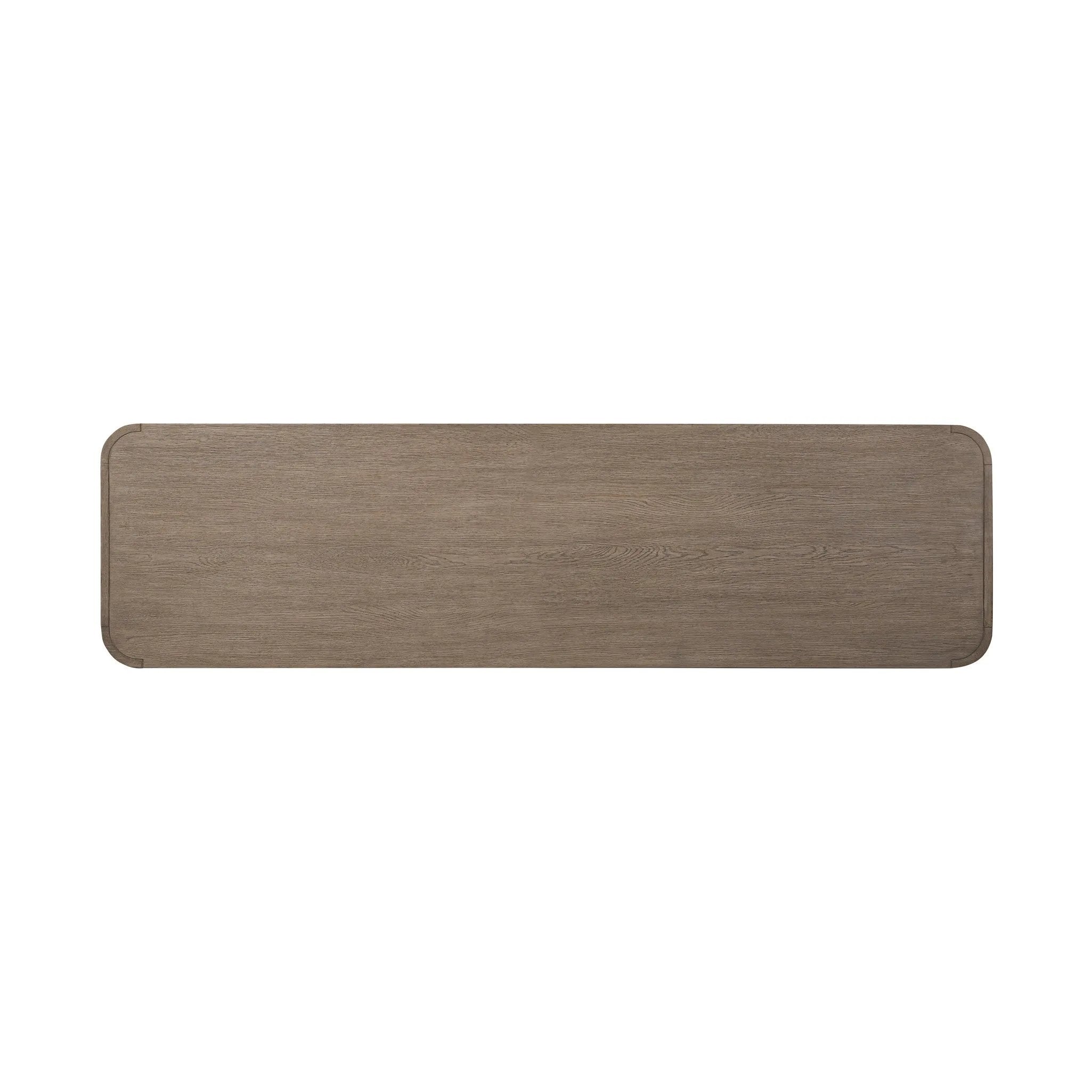 Rounded corners soften the straight-edged look of this 10-drawer dresser, crafted from natural oak in a warm grey finish. Wide smooth-gliding drawers are fully finished on the inside Amethyst Home provides interior design, new home construction design consulting, vintage area rugs, and lighting in the Tampa metro area.