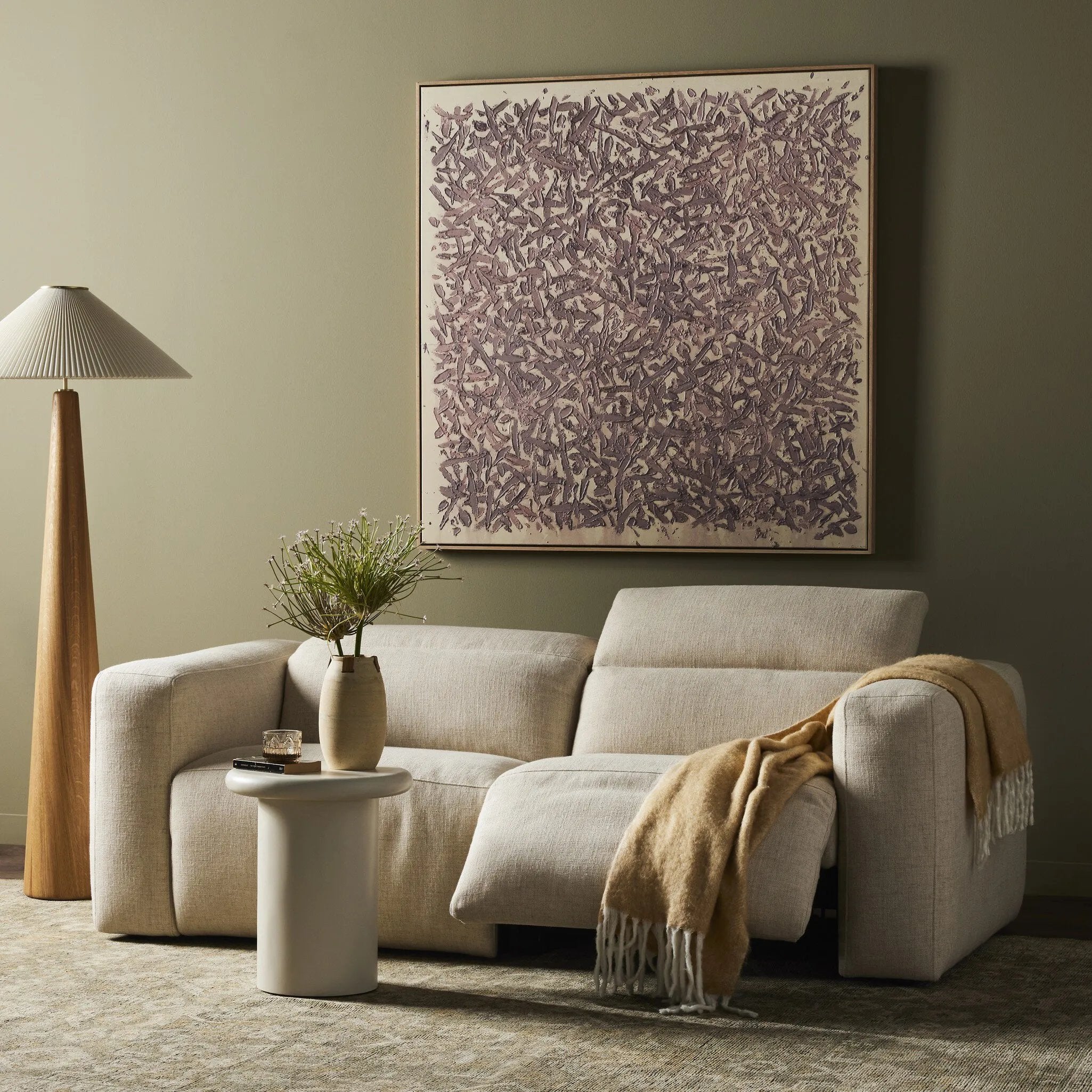 A modern take on the classic recliner. Customize your comfort level with the push of hidden buttons with pieces in our Power Motion collection. Sectional features wide arms with a medium to supportive sit and seat height, plus an adjustable headrest. Zero-clearance design means the sectional can be placed up against a wall. Amethyst Home provides interior design, new home construction design consulting, vintage area rugs, and lighting in the Charlotte metro area.