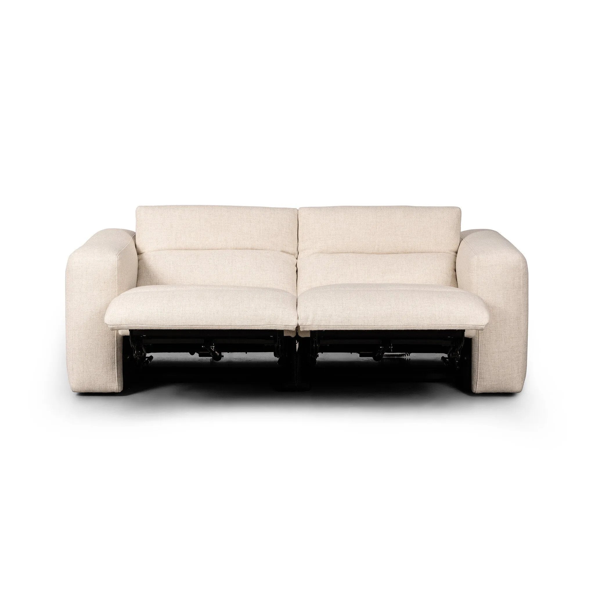 A modern take on the classic recliner. Customize your comfort level with the push of hidden buttons with pieces in our Power Motion collection. Sectional features wide arms with a medium to supportive sit and seat height, plus an adjustable headrest. Zero-clearance design means the sectional can be placed up against a wall. Amethyst Home provides interior design, new home construction design consulting, vintage area rugs, and lighting in the Salt Lake City metro area.